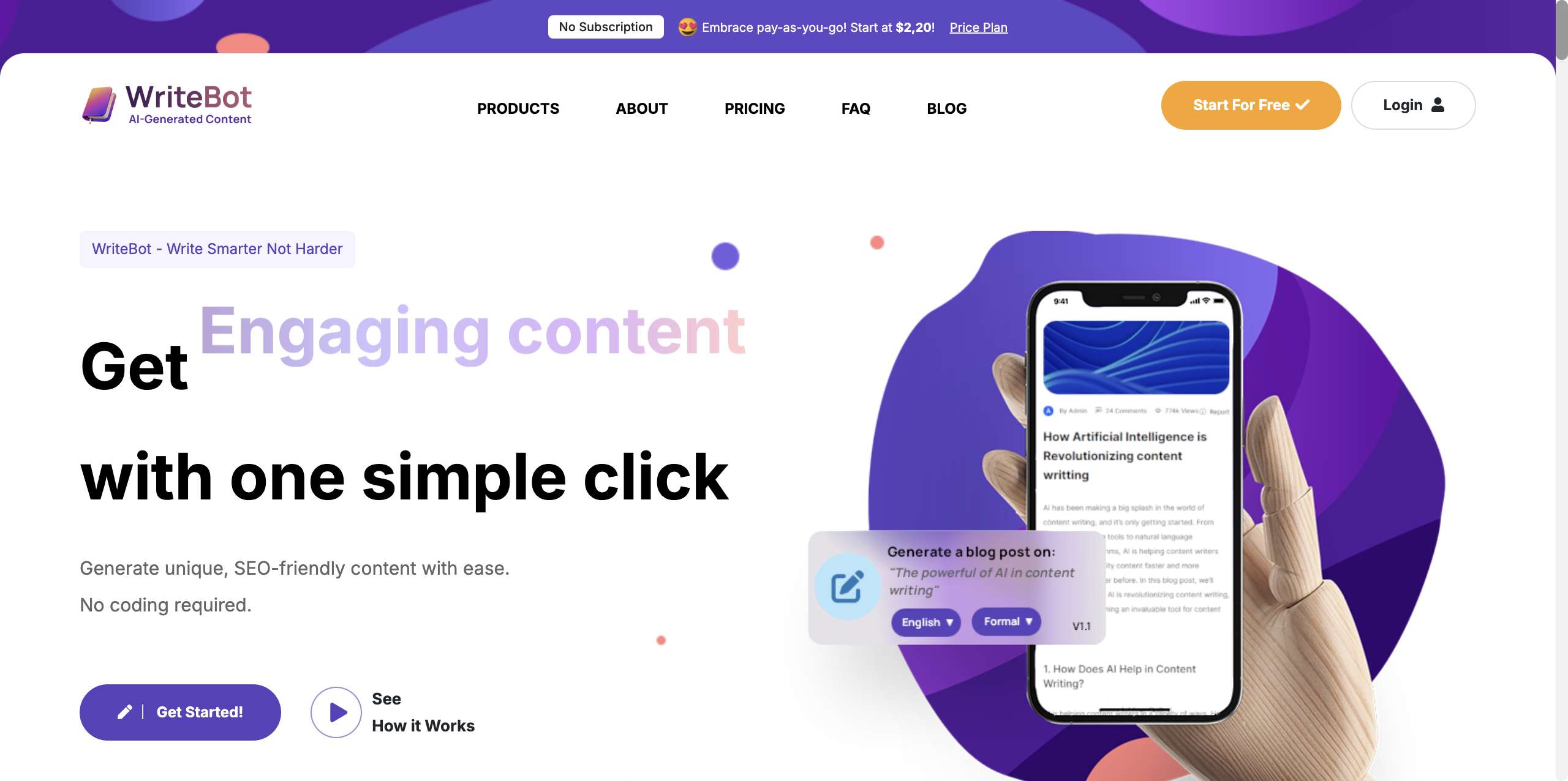 AI排行榜-Aiphb.com.cn-WriteBot