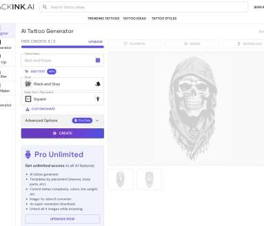 AI排行榜-Aiphb.com.cn-Blackink AI纹身生成