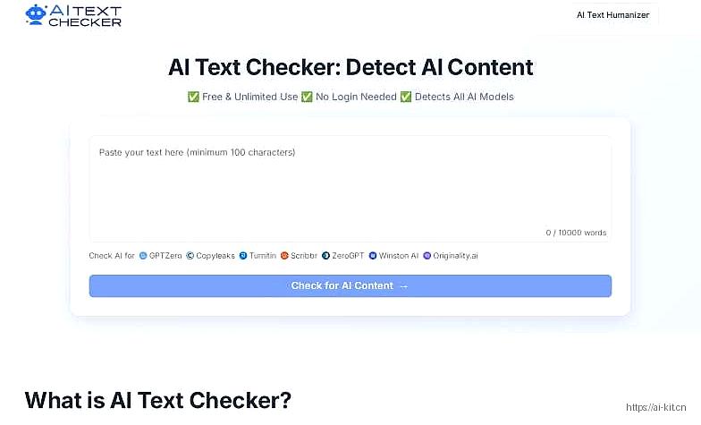 AI排行榜-Aiphb.com.cn-AI Text Checker