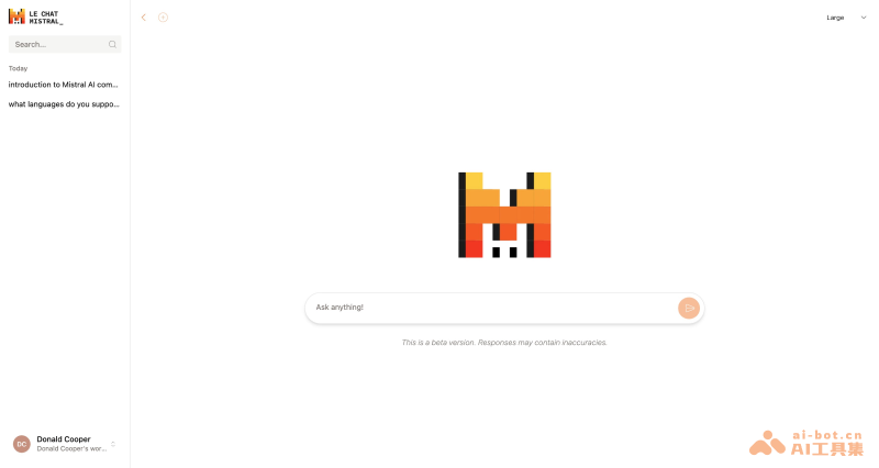 AI排行榜-Aiphb.com.cn-Mistral Le Chat